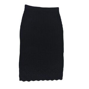 House Of Harlow 1960 Black Ribbed & Crochet Pencil Skirt XS. NWOT